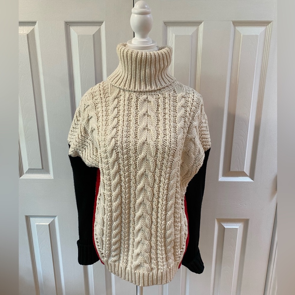 Reiss Jan Colorblock Mixed Stitch Turtleneck Sweater Size S